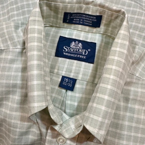 STAFFORD, MENS, WRINKLE-FREE, LONG SLEEVE, DRESS SHIRTS. SET/2 - Picture 4 of 7